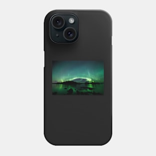 Beautiful northern lights over lake Phone Case