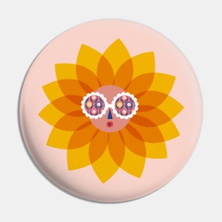 Cute summer sun design sunglasses on the beach Pin