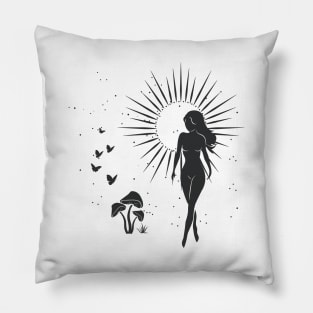 Sun Mushroom Goddess Pillow