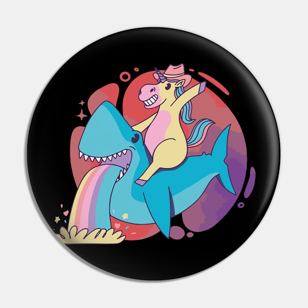 Shark rider horse Pin by Catfactory