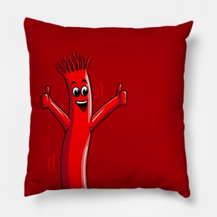 Red Wacky Waving Tube Man Portrait Pillow