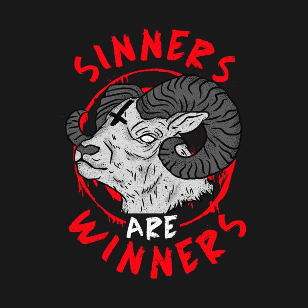 Sinners are Winners I Goth Death Metal I Satanic Goat design by biNutz