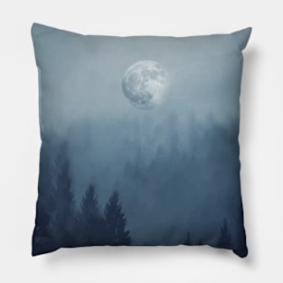 Misty Blue Forest 2 Pillow