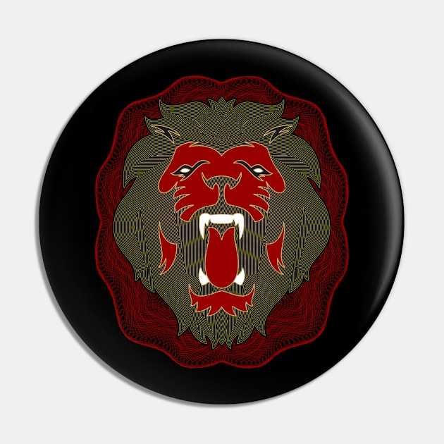 Killer Lion Wild Polygonal Vector Pin by noranajas