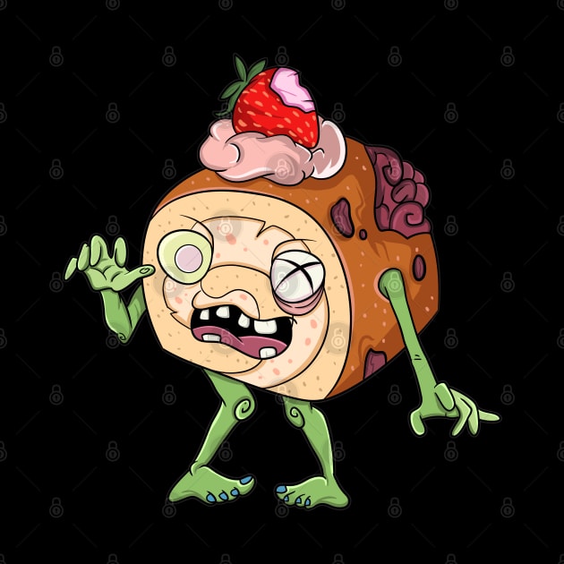 Funny Zombie Strawberry Cake by Trendy Black Sheep