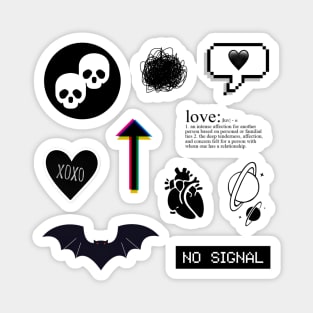 black xoxo sticker pack Magnet