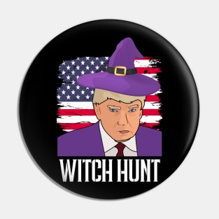 Witch Hunt Trump Mugshot Halloween Pin