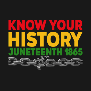 Know Your History Juneteenth 1865 Afro American Black Power T-Shirt