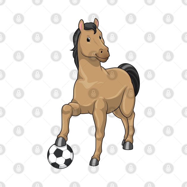 Horse as Soccer player with Soccer by Markus Schnabel