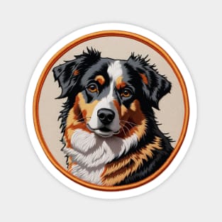 Australian Shepherd Embroidered Patch Magnet