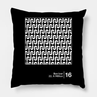 Bon Iver - 22, A Million / Minimalist Artwork Design Pillow