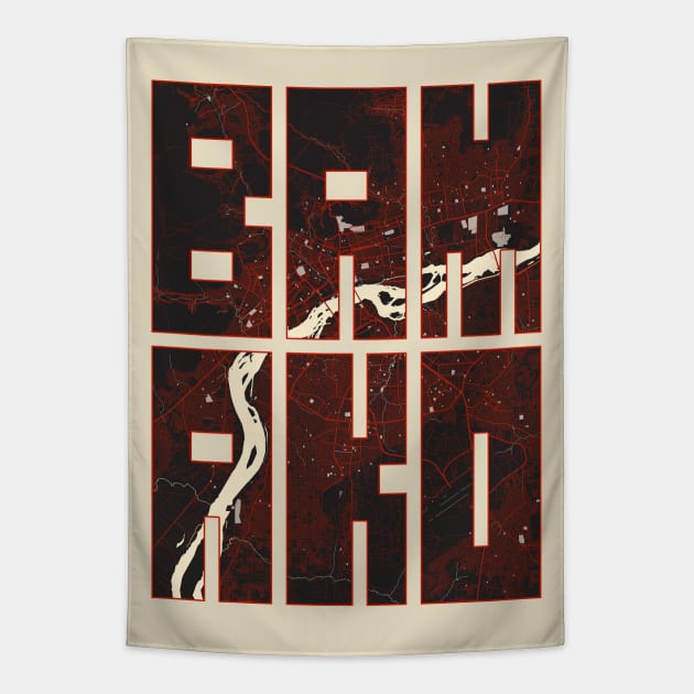 Bamako, Mali City Map Typography - Vector Tapestry by deMAP Studio