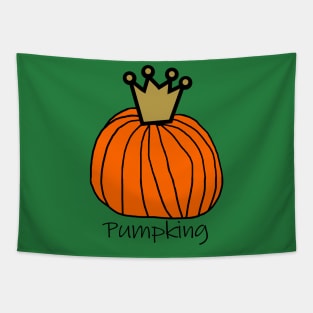 Halloween Pumpking the King Pumpkin with Crown Tapestry