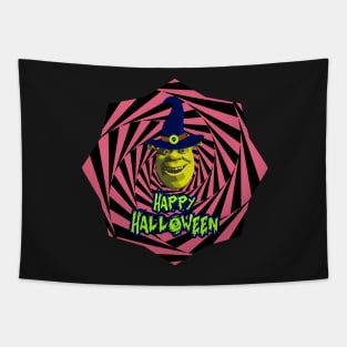 Funny Halloween Shrek Meme Tapestry