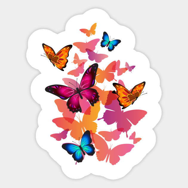 Monarch Butterfly Lover Tee Butterflies Wings Design For Girls Kids Women Multicolor Purple Pink Night Gold Blue Sticker Teepublic Uk