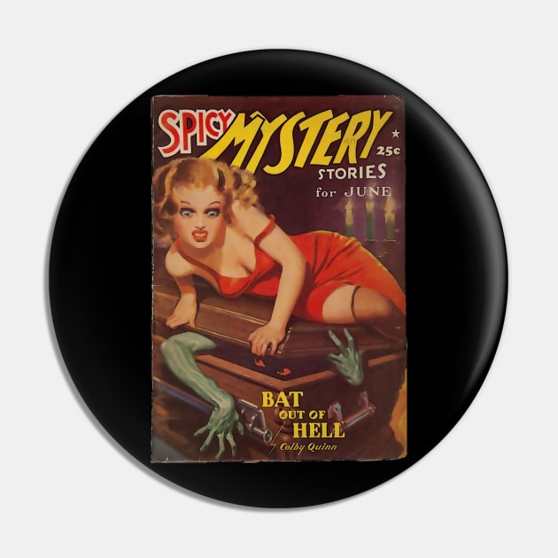 Vintage Spicy Mystery Stories Pin by Psychosis Media