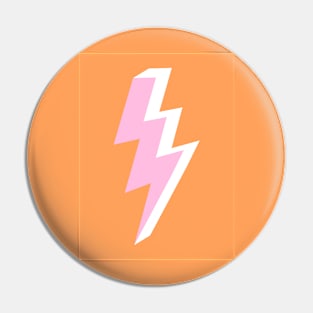 Pink and Orange Lightning Bolt Triple Pin