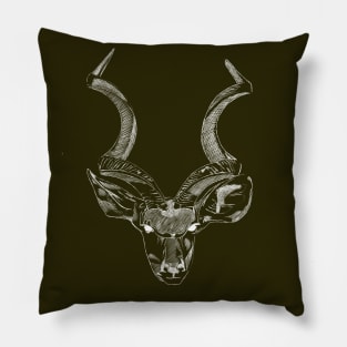 Africa Kudu - White Pillow