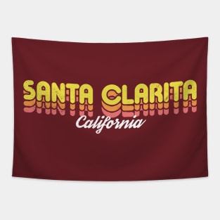 Retro Santa Clarita California Tapestry