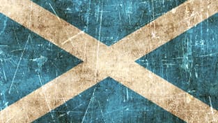 Vintage Aged and Scratched Scottish Flag Magnet