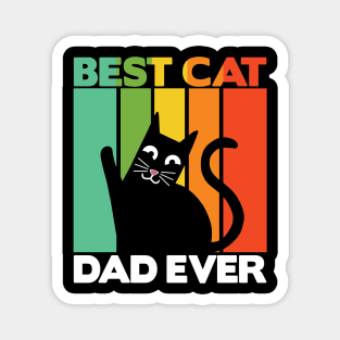 Best Cat Dad Ever Retro Vintage Daddy Gift Cats Magnet