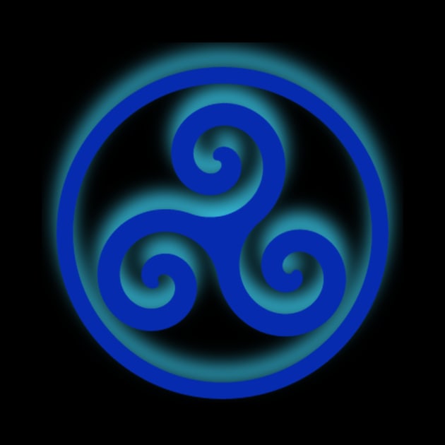 Triple Blue Spiral by Celtic Morrigan