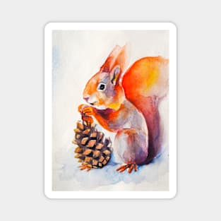 Watercolor squirrel Magnet