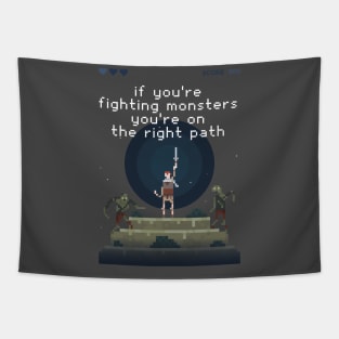 Fight monsters Tapestry