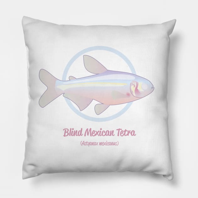 Blind Mexican Tetra Pillow by Reefhorse