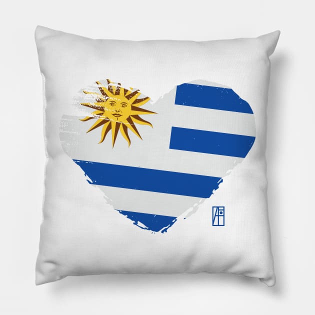 I love my country. I love Uruguay. I am a patriot. In my heart, there is always the flag of Uruguay Pillow by ArtProjectShop