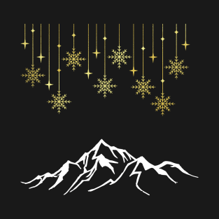 Gold Snow Falling on a Mountaintop T-Shirt