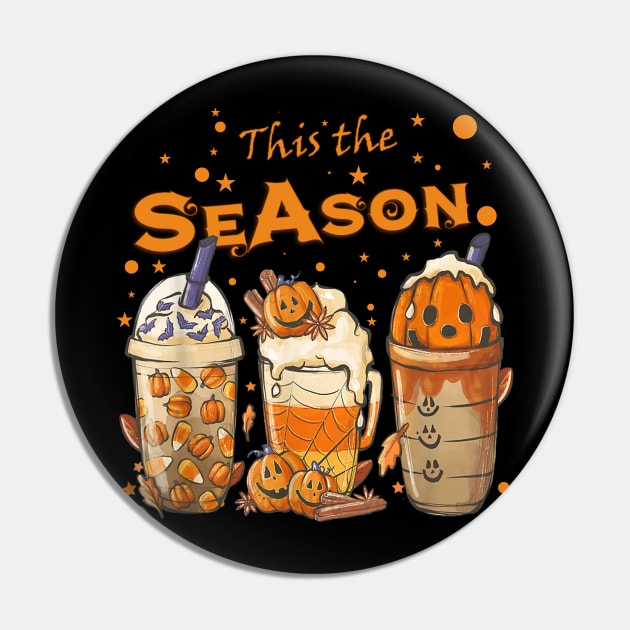 Tis The Season Pumpkin Spice Latte Halloween Herbst Kaffee Pin by Giftyshoop