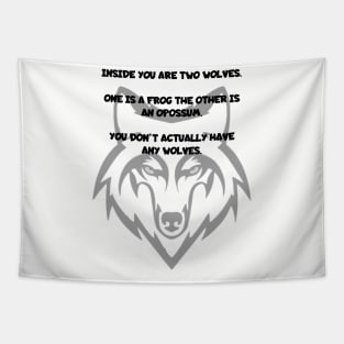 Two Wolves tee Tapestry