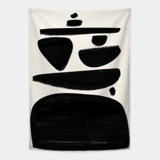 Abstract Balance Black and White Tapestry