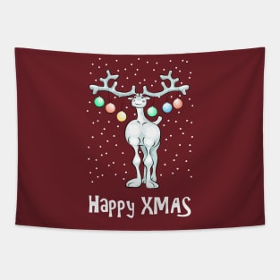 Happy XMAS reindeer Tapestry