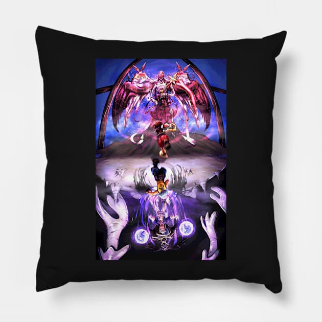 The Final Battle (Kingdom Hearts Chain of Memories) Pillow by Arcanekeyblade5