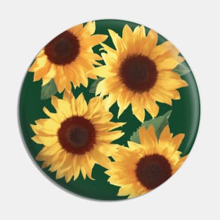 Happy Yellow Sunflowers Pin