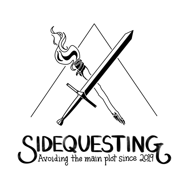 Sidequesting Logo, front and back - Black by Sidequesting