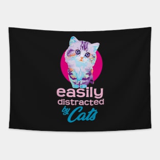 Easily Distracted By Cats - Vibrant Kitty Tapestry