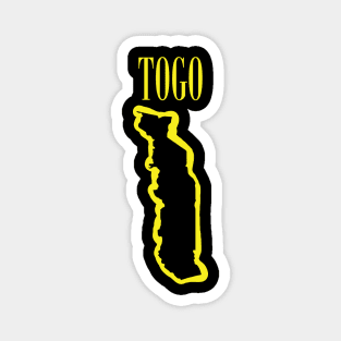 Vibrant Togo Africa: Unleash Your 90s Grunge Spirit! Smiling Squiggly Mouth Dazed Smiley Face Magnet