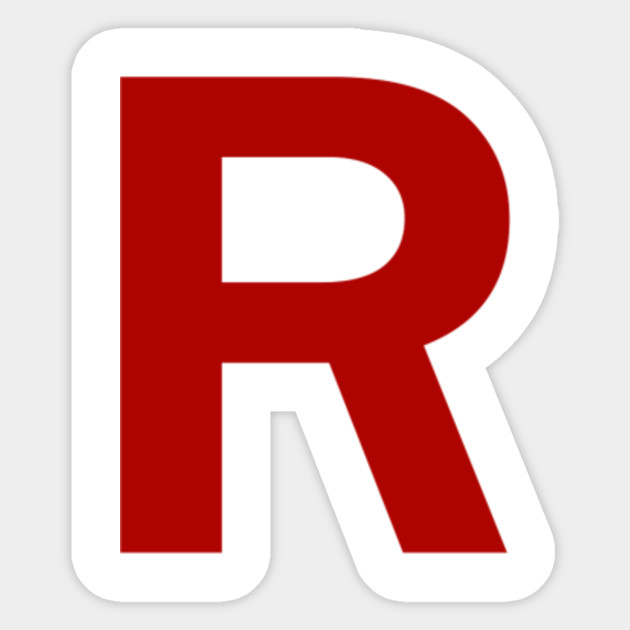 team rocket r pokemon sticker teepublic