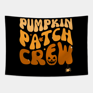Pumpkin Patch Crew Thanksgiving Fall Autumn Retro Groovy Tapestry