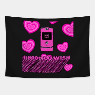 2000s aesthetic1(800)YOU-WISH pink razr phone typography Tapestry