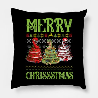 Snakes Merry Christmas Trees - Funny Mery Chrissstmas Pillow