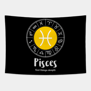 Pisces zodiac sign feel things deeply Tapestry