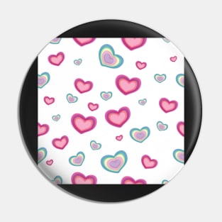 Pastel Hearts Pattern. Unicorn Pink hearts Pin