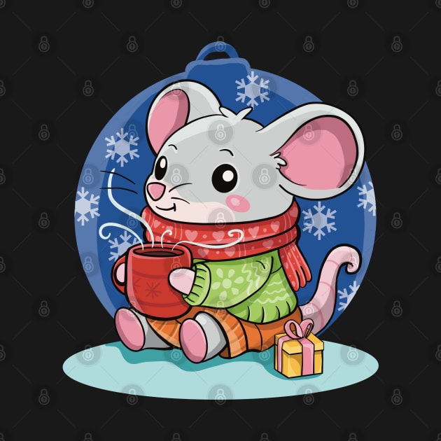 Cute Christmas Mouse With Hot Cocoa by Shadowisper