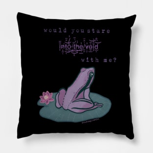 Would you stare into the void with me? Frog (transparent version) Pillow