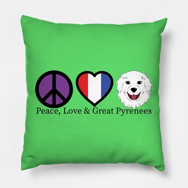 Peace Love and Great Pyrenees Pillow by DQDesigns By Chele