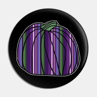 Halloween Horror Pumpkin Purple Green Stripes Pin